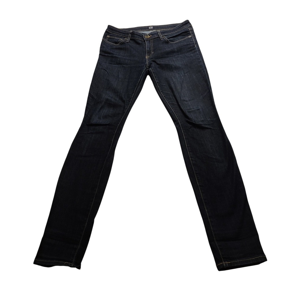 Gap Denim Women's Dark Wash Skinny Jeans Blue Indigo 5-Pocket Classic 30.5x30